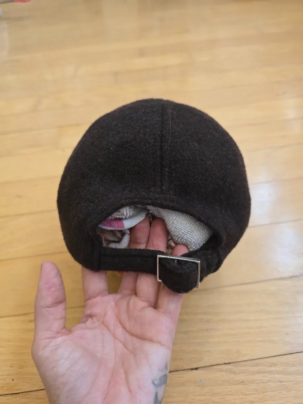 Gap | Dark Brown Wool Blend Minimalist Unstructured Strapback Dad Cap
